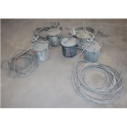 LOT OF 5 CONVENTIONAL SPRAY POTS WITH HOSES