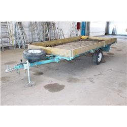 13FT SINGLE AXLE FLATBED TRAILER WITH WOOD SIDES
