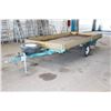 Image 1 : 13FT SINGLE AXLE FLATBED TRAILER WITH WOOD SIDES