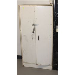 WOOD 2 DOOR SHELVING UNIT 30" X 16" X 60"