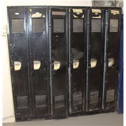 6 BLACK LOCKERS 74" X 18" X 76"