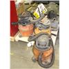 Image 1 : PALLET OF 5 ASSORTED SHOP VACS AND HOSES