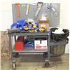 Image 1 : ROLLING METAL CART WITH CONTENTS 59" X 29" X  56"