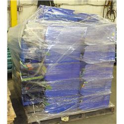 PALLET OF ASSORTED BLUE PLASTIC PARTS BINS