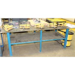 LARGE STEEL WORK TABLE 96" X 49" X 35"