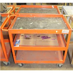 PAIR OF METAL ROLLING CARTS APPROX 36" X 24" X 36"