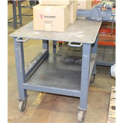 ROLLING METAL WORKBENCH WITH VISE 41" X 34" X 36"