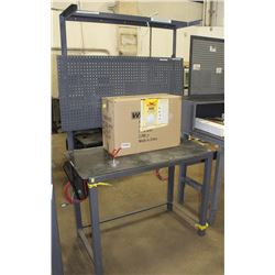 METAL WORK TABLE WITH TOOL RACK 48" X 24" X 79"