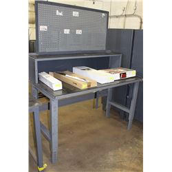 METAL WORK TABLE WITH TOOL RACK 60" X 30" X 77"