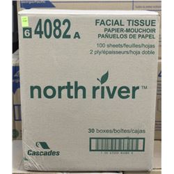 CASE OF NORTH RIVER FACIAL TISSUE