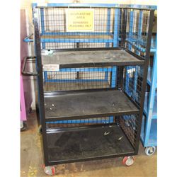 3 TIER ROLLING CART WITH CAGE 36" X 24" X 60"