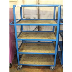 5 TIER METAL ROLLING CART 36" X 24" X 62"