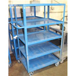 5 TIER METAL ROLLING CART 36" X 24" X 62"