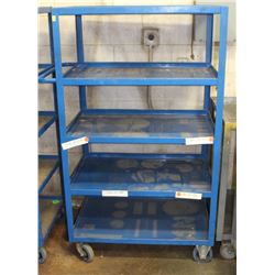 5 TIER METAL ROLLING CART 36" X 24" X 62"