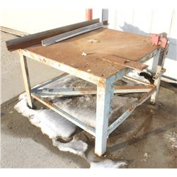 STEEL WORKBENCH WITH VISE 51" X 49" X 33"