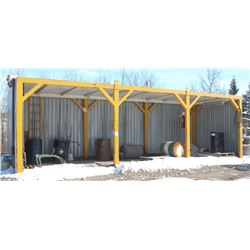 10' X 30' METAL SKID SHED WITH ONE OPEN SIDE
