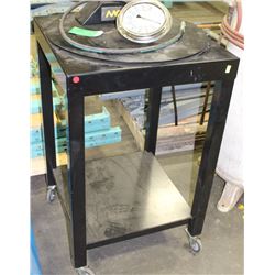 METAL ROLLING CART WITH TURNTABLE