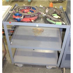 METAL ROLLING CART WITH CLAMPS