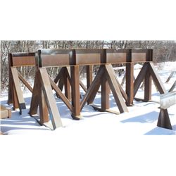 LOT OF TWO 12FT HEAVY DUTY STEEL BEAM STANDS