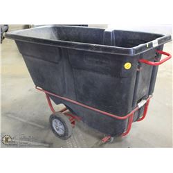 RUBBERMAID ROLLING PLASTIC GARBAGE BIN