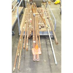 LOW ROLLING CART WITH ASSORTED STEEL BAR STOCK