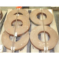 PALLET OF LARGE DIAMETER STEEL DONUTS