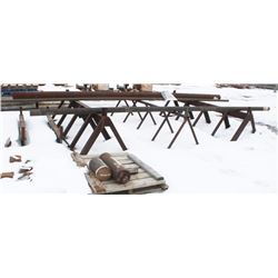 LOT OF THREE 10FT PIPE STANDS WITH ASSORTED BAR