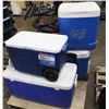 Image 1 : LOT OF 4 INSULATED COOLERS, VARIOUS SIZES