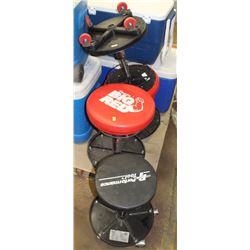 LOT OF 4 ROLLING SHOP STOOLS