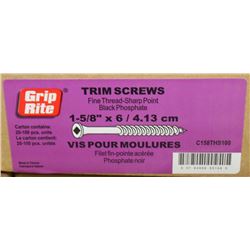 CASE OF GRIPRITE TRIM SCREWS - 20 PACKS IN CASE