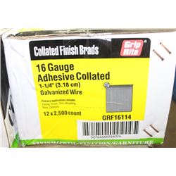 BOX OF 16 GAUGE ADHESIVE COLLATED 1-1/4" BRADNAILS