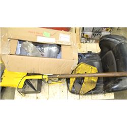 LOT OF MISC ITEMS, INCLDS 2 PUMPS, WORK LIGHTS,