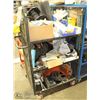 Image 1 : 3 TIER ROLLING CART WITH CONTENTS, 36X24X60