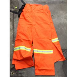 LOT OF 3 WATER RESITANT HI-VIS BIB OVERALLS, SIZE