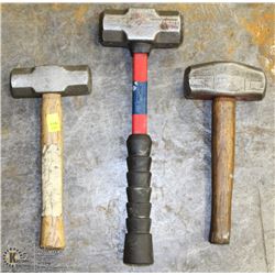 LOT OF 3 STEEL MINI SLEDGE HAMMERS