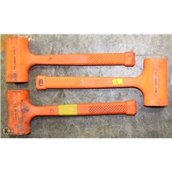 LOT OF 3 RUBBER MINI SLEDGE HAMMERS