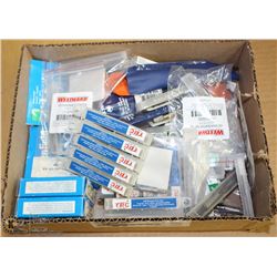 FLAT OF ASSORTED TAPS & DIES