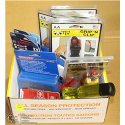 TOOL LOT INCLUDES SCREWDRIVER BIT SET, PUNCH DOWN