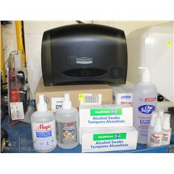 LOT OF ASSORTED CLEANING PRODUCTS, INCL PAPER