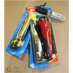 LOT OF 3 UTILITY KNIVES WITH REPLACEMENT BLADES &