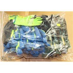 LARGE BAG OF ASSORTED RUBBER GRIP WORK GLOVES