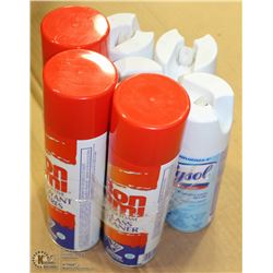 LOT OF 6 CANS ASSORTED CLEANERS