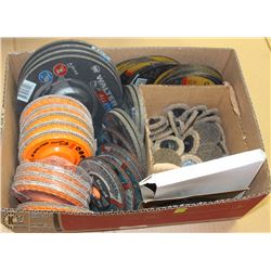 BOX OF VARIOUS GRINDING DISCS