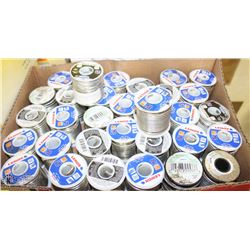BOX OF ASSORTED ROLLS OF SOLDER