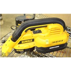 DEWALT 18V CORDLESS VACUUM WITH 2 BATTERIES &