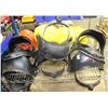 Image 1 : SHELF OF WELDING MASKS NO LENSES, AND HARD HATS