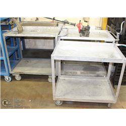 LOT OF 5 ROLLING 2 TIER CARTS 24X36