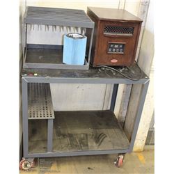 ROLLING SHOP CART WITH INFARED HEATER