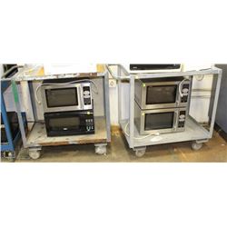 2 METAL 2 TIER ROLLING SHOP CARTS 36"X24"X38