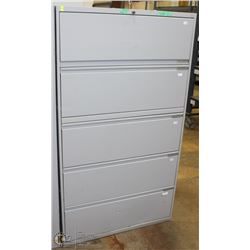 5 DRAWER METAL FILING CABINET 36"X18"X64"